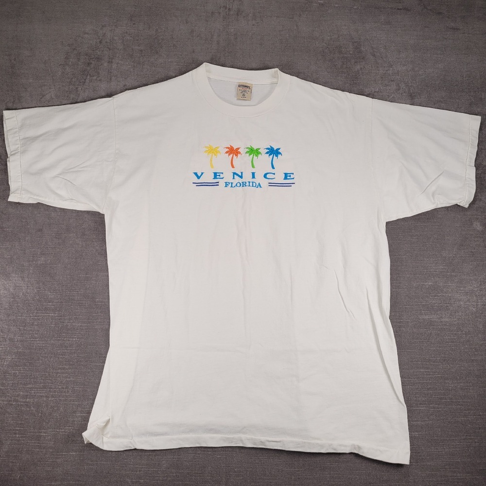 Venice Florida Palm Tree Embroidered Graphic T-Shirt Heavy Weight Cottonnet  XXL